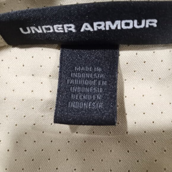 UNDER ARMOUR BEIGE|WHITE STRIPE ANORAK WITH HOOD MEN SIZE XXL - Picture 2 of 9